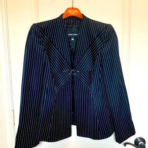 Giorgio Armani black with white stripe blazer size 42
